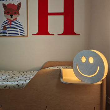 Nachtlampe aus Holz – Smiley
